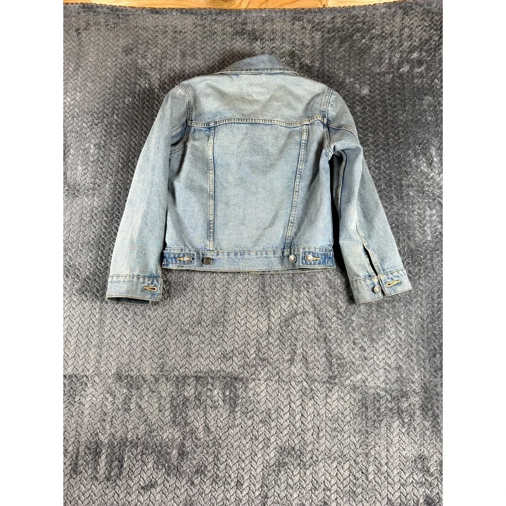 Old Navy Trucker Jacket Girls‎ M(8) Blue Denim Cropped Classic Button Front